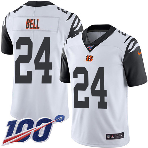 Nike Bengals #24 Vonn Bell White Men's Stitched NFL Limited Rush 100th Season Jersey