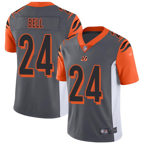 Nike Bengals #24 Vonn Bell Silver Men's Stitched NFL Limited Inverted Legend Jersey Nike Bengals #24 Vonn Bell Silver Men's Stitched NFL Limited Inverted Legend Jersey