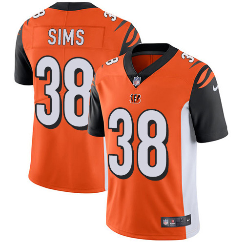 Nike Bengals #38 LeShaun Sims Orange Alternate Men's Stitched NFL Vapor Untouchable Limited Jersey