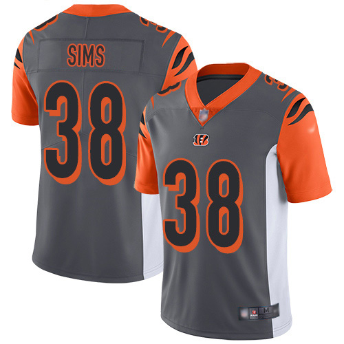 Nike Bengals #38 LeShaun Sims Silver Men's Stitched NFL Limited Inverted Legend Jersey