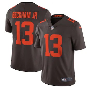 Cleveland Browns #13 Odell Beckham Jr. Men's Nike Brown Alternate 2020 Vapor Limited Jersey