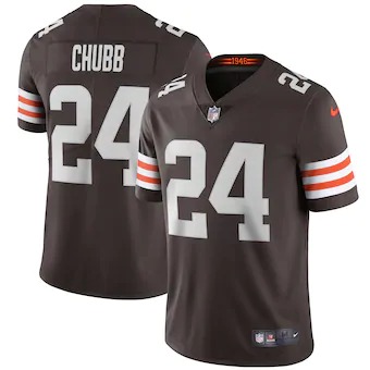 Cleveland Browns #24 Nick Chubb Men's Nike Brown 2020 Vapor Limited Jersey