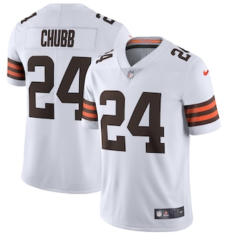 Cleveland Browns #24 Nick Chubb Men's Nike White 2020 Vapor Limited Jersey
