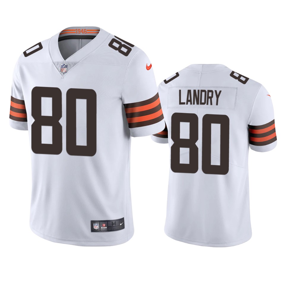 Cleveland Browns #80 Jarvis Landry Men's Nike White 2020 Vapor Limited Jersey