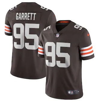Cleveland Browns #95 Myles Garrett Men's Nike Brown 2020 Vapor Limited Jersey