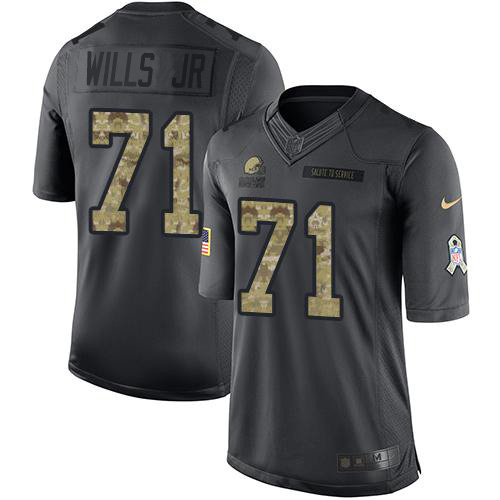 Nike Browns #71 Jedrick Wills JR Black Men's Stitched NFL Limited 2016 Salute to Service Jersey