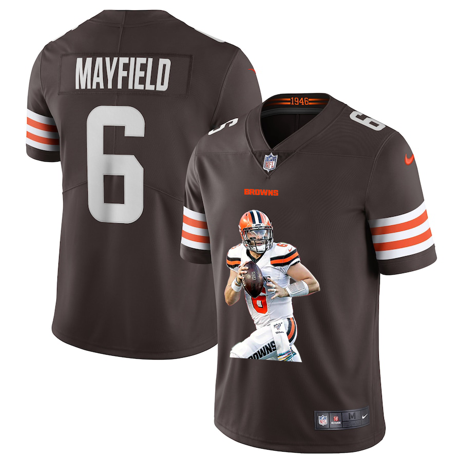 Cleveland Browns #6 Baker Mayfield Men's Nike Player Signature Moves Vapor Limited NFL Jersey Brown