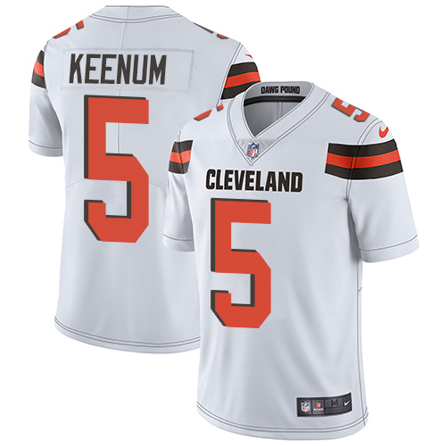 Nike Browns #5 Case Keenum White Men's Stitched NFL Vapor Untouchable Limited Jersey
