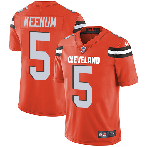 Nike Browns #5 Case Keenum Orange Alternate Men's Stitched NFL Vapor Untouchable Limited Jersey