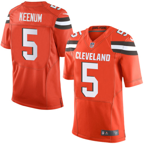 Nike Browns #5 Case Keenum Orange Alternate Men's Stitched NFL New Elite Jersey