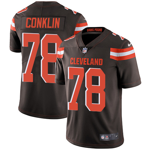 Nike Browns #78 Jack Conklin Brown Team Color Men's Stitched NFL Vapor Untouchable Limited Jersey