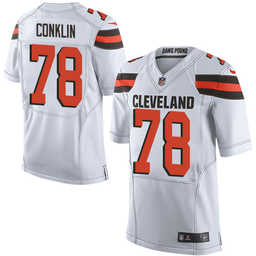 Nike Browns #78 Jack Conklin White Men's Stitched NFL New Elite Jersey