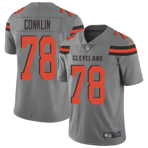 Nike Browns #78 Jack Conklin Gray Men's Stitched NFL Limited Inverted Legend Jersey
