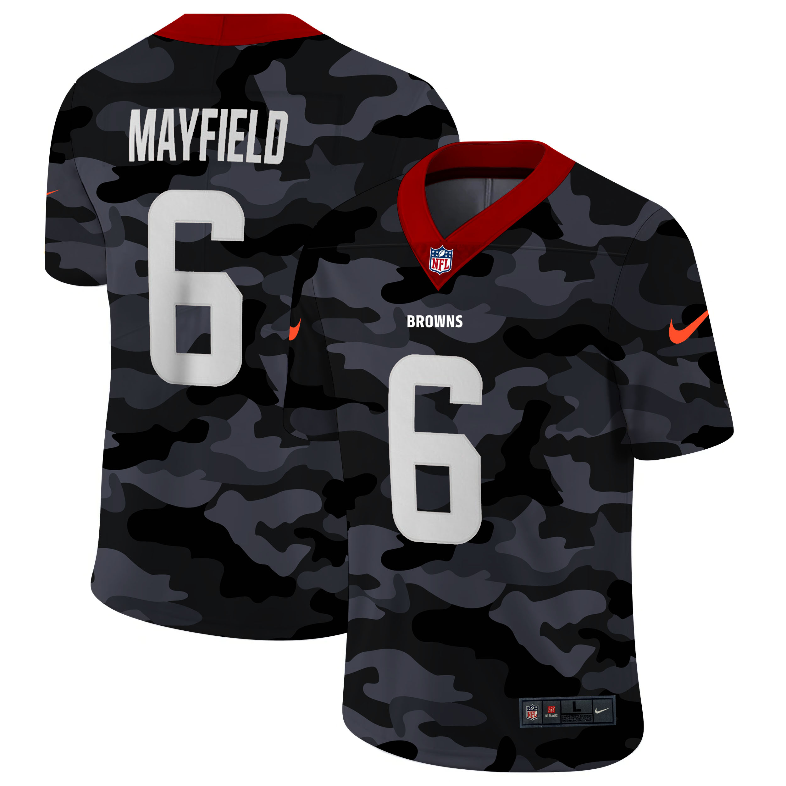 Cleveland Browns #6 Baker Mayfield Men's Nike 2020 Black CAMO Vapor Untouchable Limited Stitched NFL Jersey