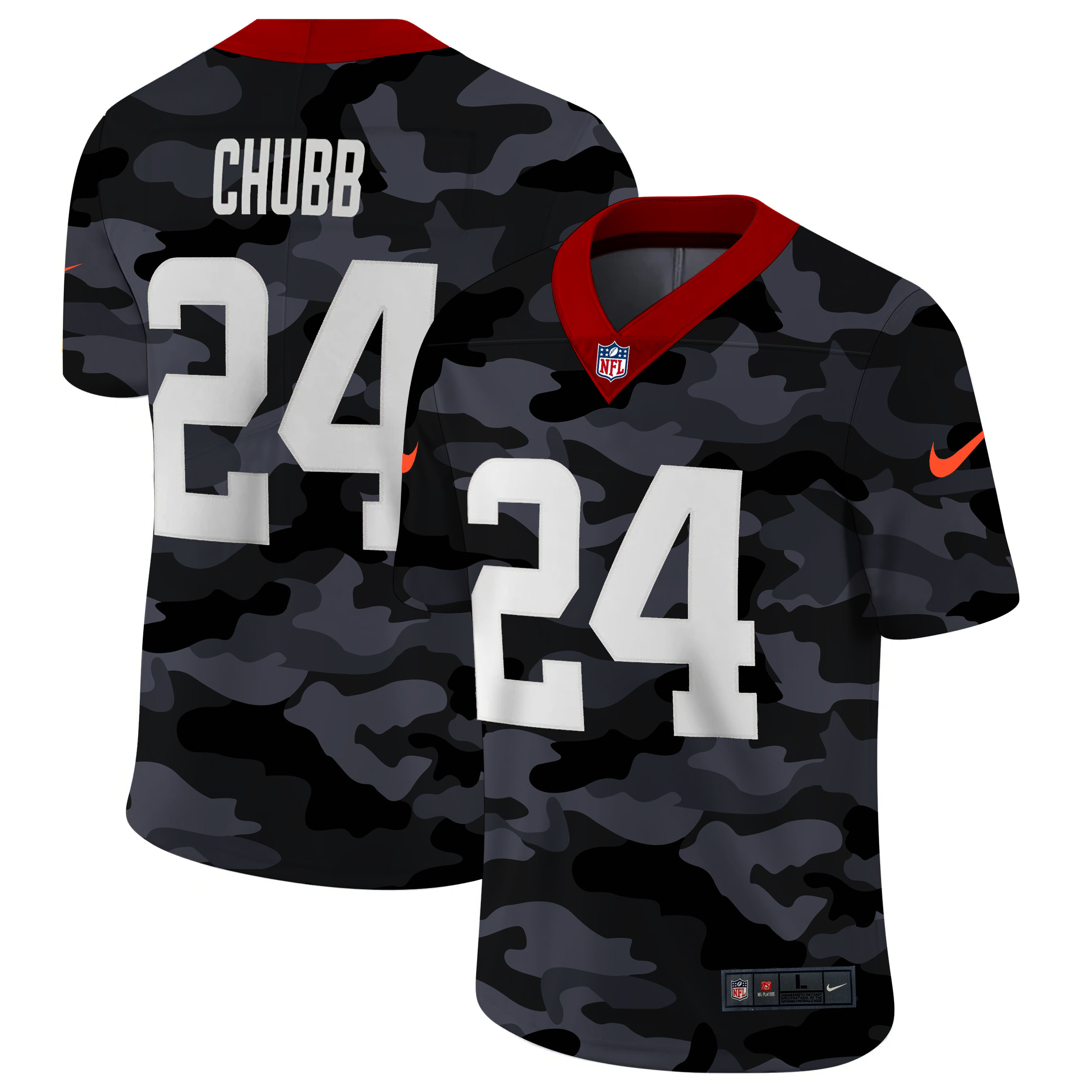 Cleveland Browns #24 Nick Chubb Men's Nike 2020 Black CAMO Vapor Untouchable Limited Stitched NFL Jersey