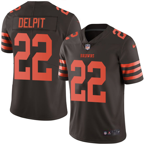 Nike Browns #22 Grant Delpit Brown Men's Stitched NFL Limited Rush Jersey