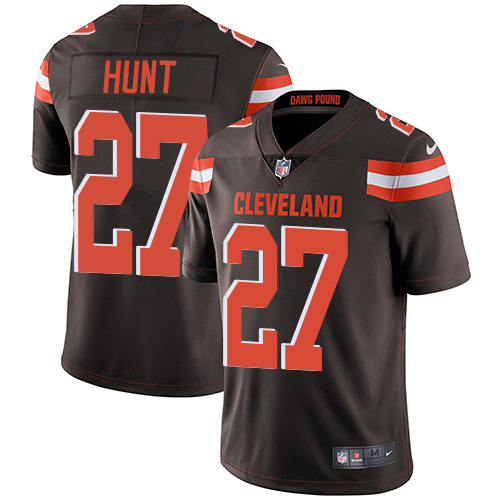 Nike Browns #27 Kareem Hunt Brown Team Color Men's Stitched NFL Vapor Untouchable Limited Jersey