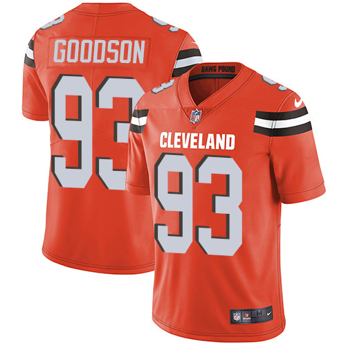 Nike Browns #93 B.J. Goodson Orange Alternate Men's Stitched NFL Vapor Untouchable Limited Jersey