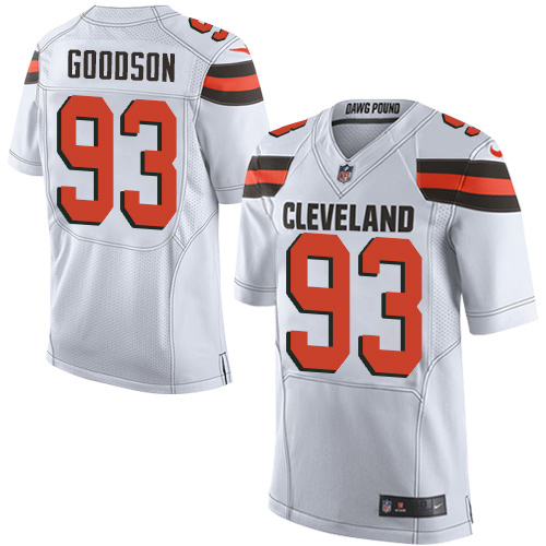 Nike Browns #93 B.J. Goodson White Men's Stitched NFL New Elite Jersey