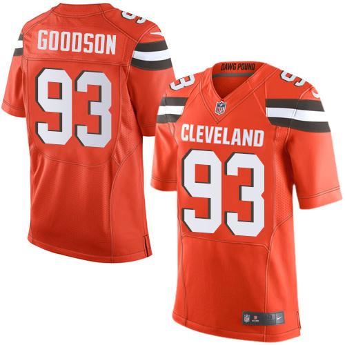 Nike Browns #93 B.J. Goodson Orange Alternate Men's Stitched NFL New Elite Jersey