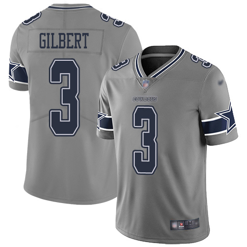 Nike Cowboys #3 Garrett Gilbert Gray Men's Stitched NFL Limited Inverted Legend Jersey
