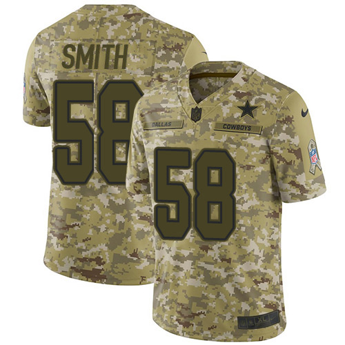 Nike Cowboys #58 Aldon Smith Camo Men's Stitched NFL Limited 2018 Salute To Service Jersey