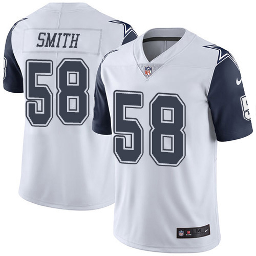 Nike Cowboys #58 Aldon Smith White Men's Stitched NFL Limited Rush Jersey