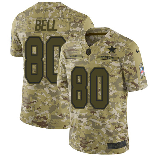 Nike Cowboys #80 Blake Bell Camo Men's Stitched NFL Limited 2018 Salute To Service Jersey
