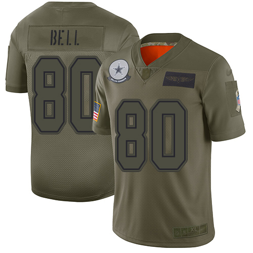 Nike Cowboys #80 Blake Bell Camo Men's Stitched NFL Limited 2019 Salute To Service Jersey