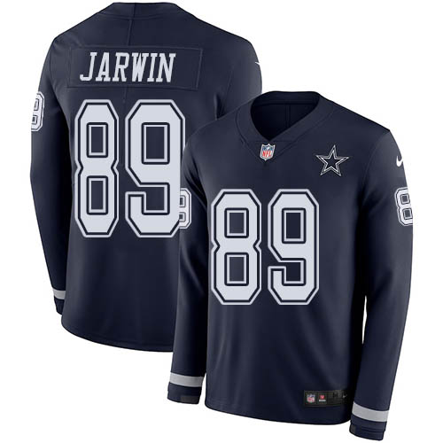Nike Cowboys #89 Blake Jarwin Navy Blue Team Color Men's Stitched NFL Limited Therma Long Sleeve Jersey