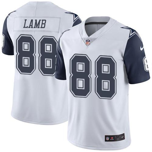 Nike Cowboys #88 CeeDee Lamb White Men's Stitched NFL Limited Rush Jersey