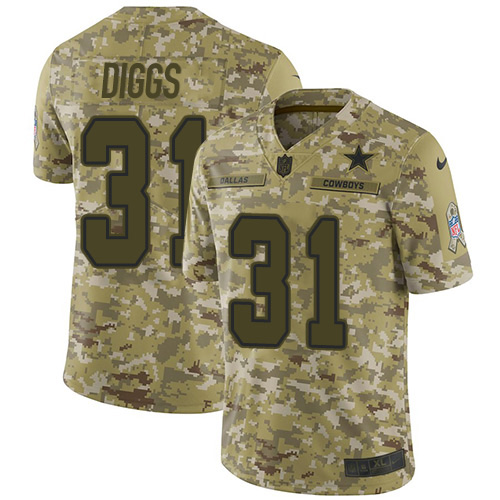 Nike Cowboys #31 Trevon Diggs Camo Men's Stitched NFL Limited 2018 Salute To Service Jersey