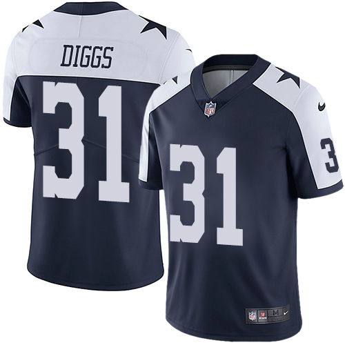 Nike Cowboys #31 Trevon Diggs Navy Blue Thanksgiving Men's Stitched NFL Vapor Untouchable Limited Throwback Jersey