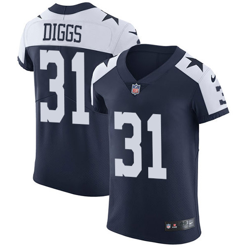 Nike Cowboys #31 Trevon Diggs Navy Blue Thanksgiving Men's Stitched NFL Vapor Untouchable Throwback Elite Jersey