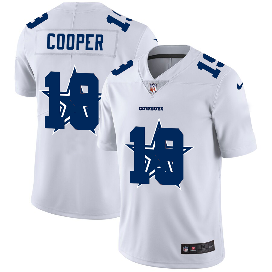 Dallas Cowboys #19 Amari Cooper White Men's Nike Team Logo Dual Overlap Limited NFL Jersey