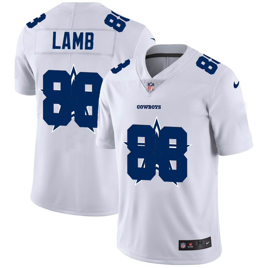 Dallas Cowboys #88 CeeDee Lamb White Men's Nike Team Logo Dual Overlap Limited NFL Jersey