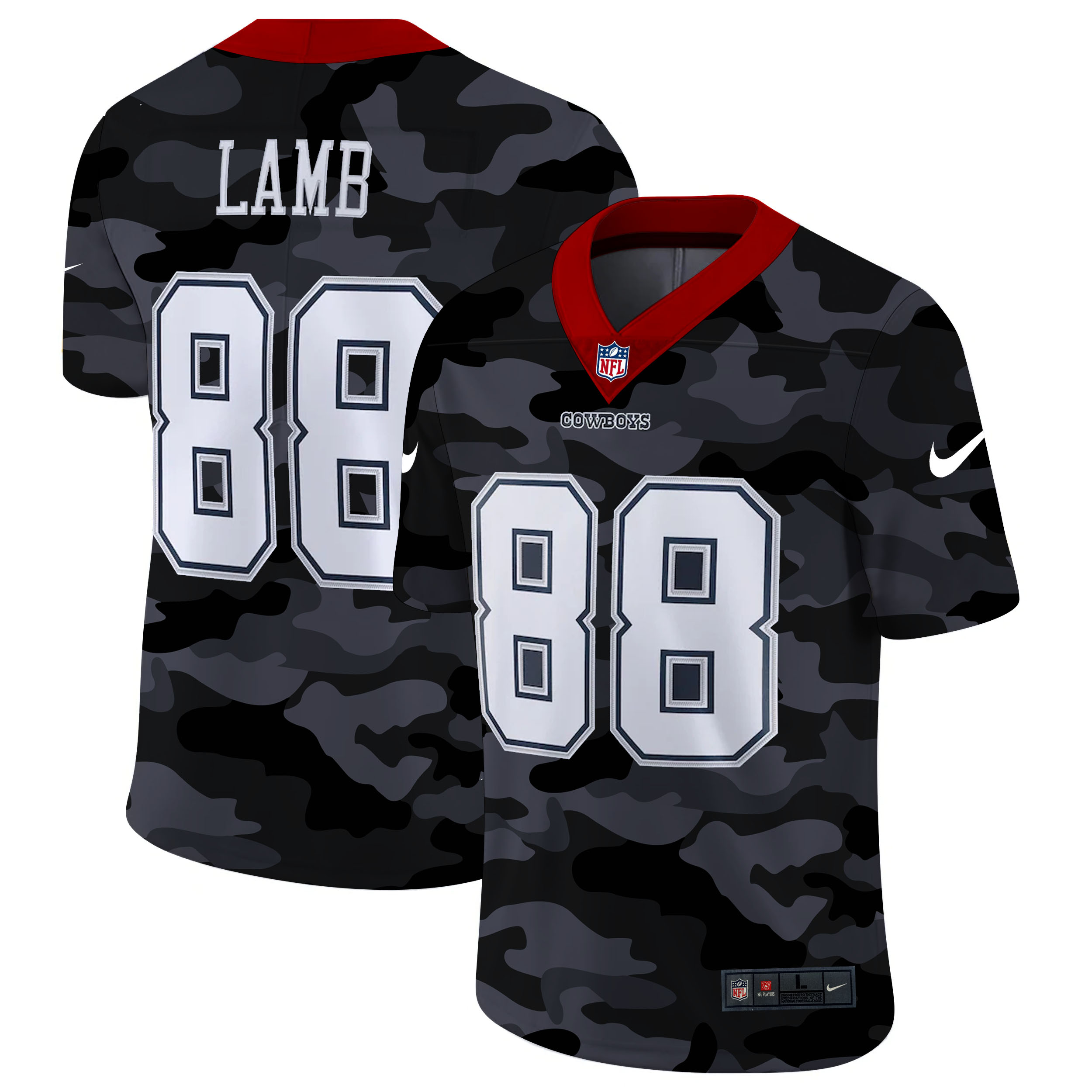 Dallas Cowboys #88 CeeDee Lamb Men's Nike 2020 Black CAMO Vapor Untouchable Limited Stitched NFL Jersey