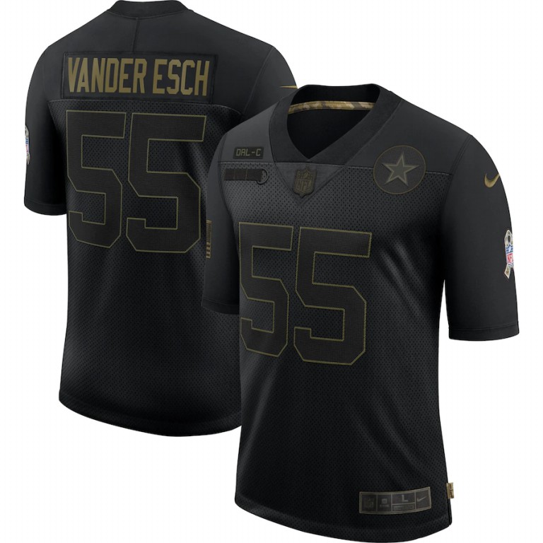 Dallas Cowboys #55 Leighton Vander Esch Nike 2020 Salute To Service Limited Jersey Black