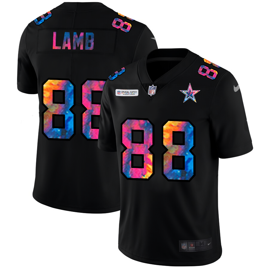 Dallas Cowboys #88 CeeDee Lamb Men's Nike Multi-Color Black 2020 NFL Crucial Catch Vapor Untouchable Limited Jersey