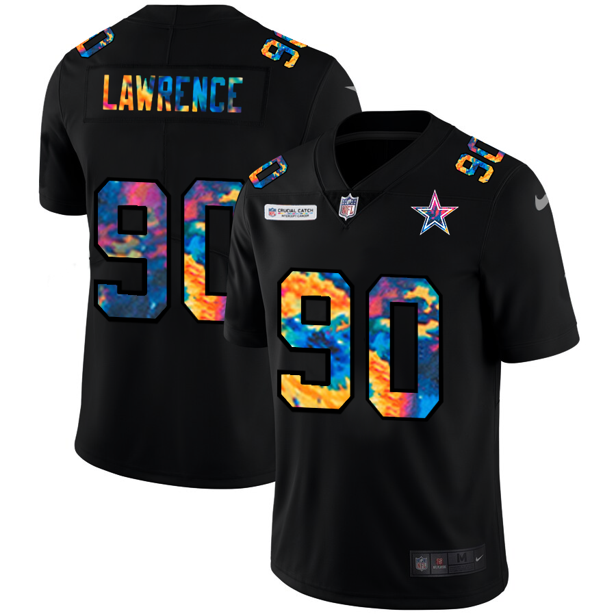 Dallas Cowboys #90 Demarcus Lawrence Men's Nike Multi-Color Black 2020 NFL Crucial Catch Vapor Untouchable Limited Jersey