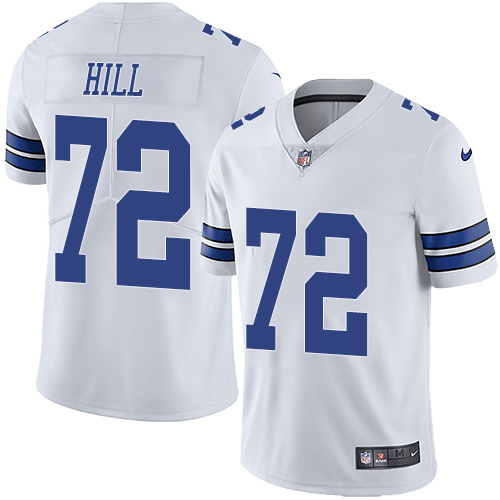 Nike Cowboys #72 Trysten Hill White Men's Stitched NFL Vapor Untouchable Limited Jersey