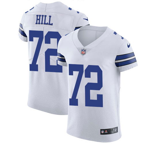 Nike Cowboys #72 Trysten Hill White Men's Stitched NFL New Elite Jersey