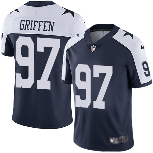 Nike Cowboys #97 Everson Griffen Navy Blue Thanksgiving Men's Stitched NFL Vapor Untouchable Limited Throwback Jersey