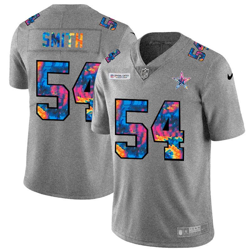 Dallas Cowboys #54 Jaylon Smith Men's Nike Multi-Color 2020 NFL Crucial Catch NFL Jersey Greyheather