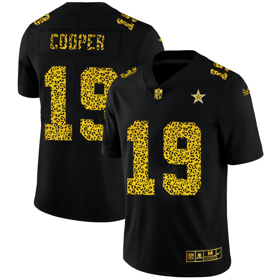 Dallas Cowboys #19 Amari Cooper Men's Nike Leopard Print Fashion Vapor Limited NFL Jersey Black