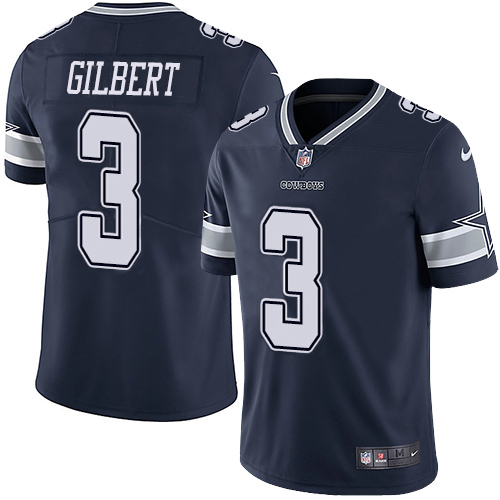 Nike Cowboys #3 Garrett Gilbert Navy Blue Team Color Men's Stitched NFL Vapor Untouchable Limited Jersey