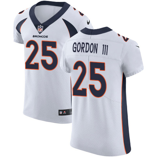 Nike Broncos #25 Melvin Gordon III White Men's Stitched NFL New Elite Jersey
