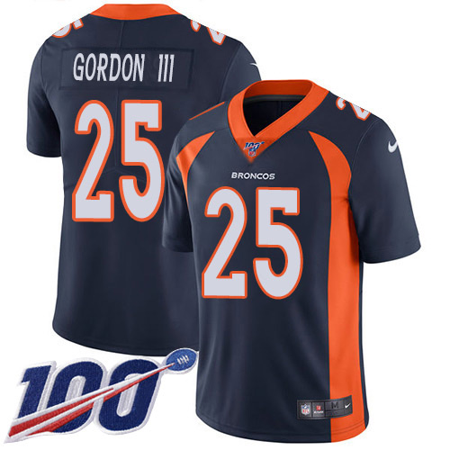 Nike Broncos #25 Melvin Gordon III Navy Blue Alternate Men's Stitched NFL 100th Season Vapor Untouchable Limited Jersey