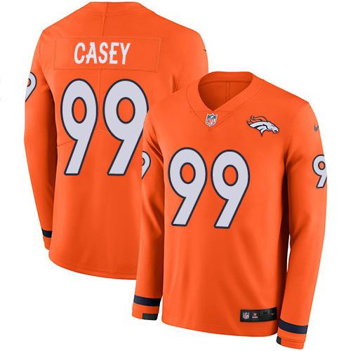 Nike Broncos #99 Jurrell Casey Orange Team Color Men's Stitched NFL Limited Therma Long Sleeve Jersey