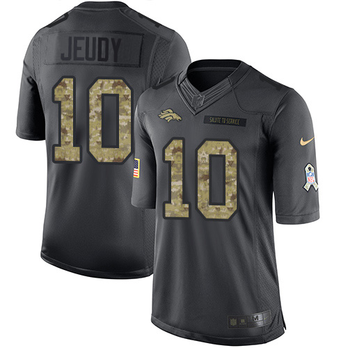 Nike Broncos #10 Jerry Jeudy Black Men's Stitched NFL Limited 2016 Salute to Service Jersey